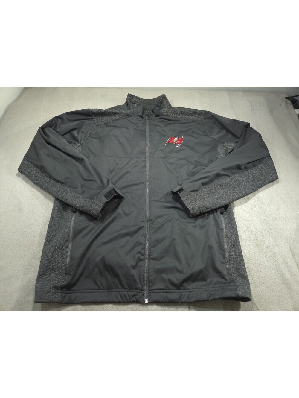 Tampa Bay Buccaneers Antigua Jacket Mens 2XLT Gray Full Zip Revolve Mock Neck
